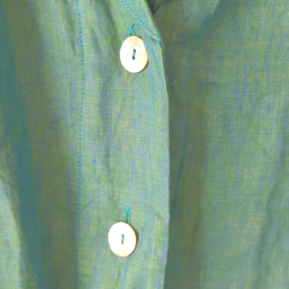Bryn Walker Sea Green Linen Blazer M - Picture 7 of 14